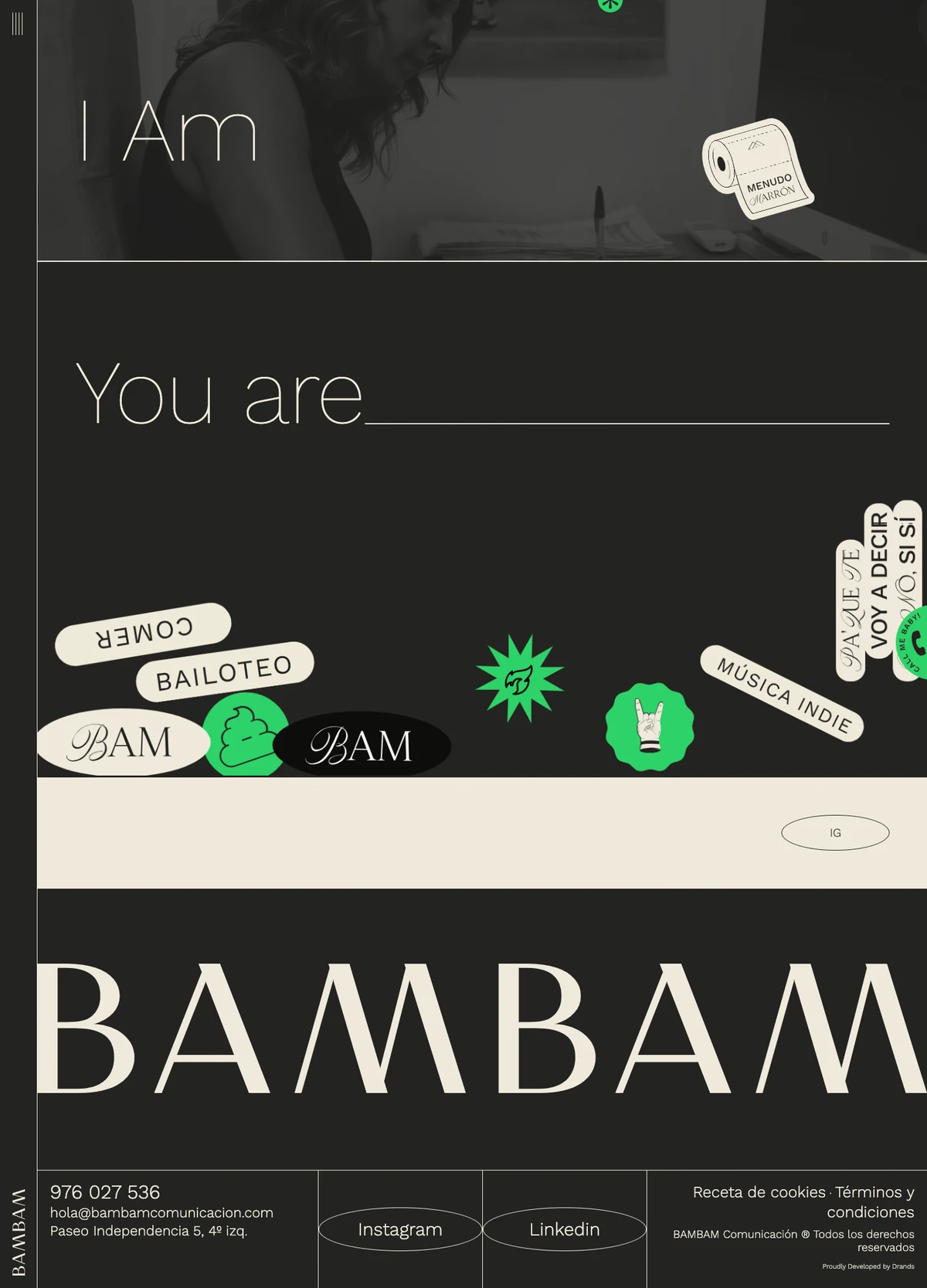 Bambam Comunicación - Custom frontend with GSAP