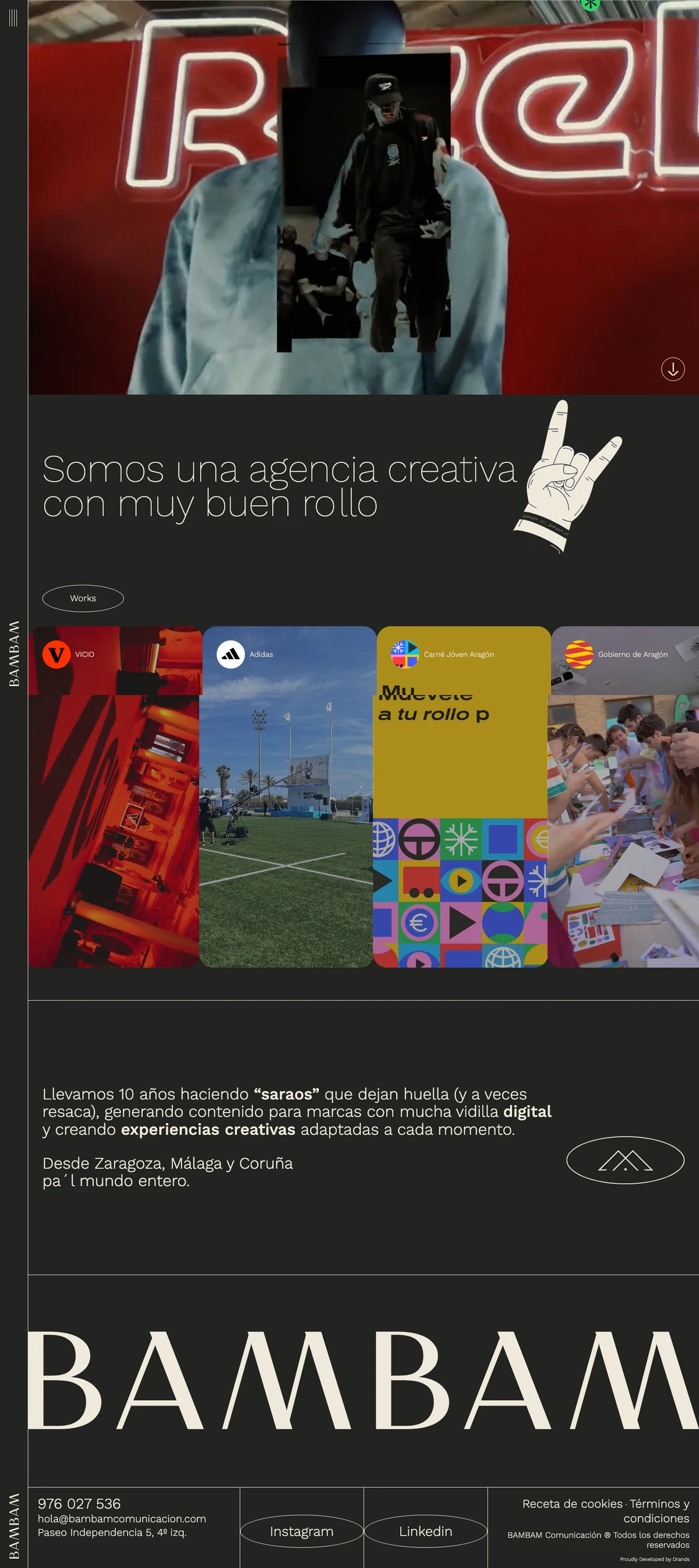Bambam Comunicación - Custom frontend with GSAP