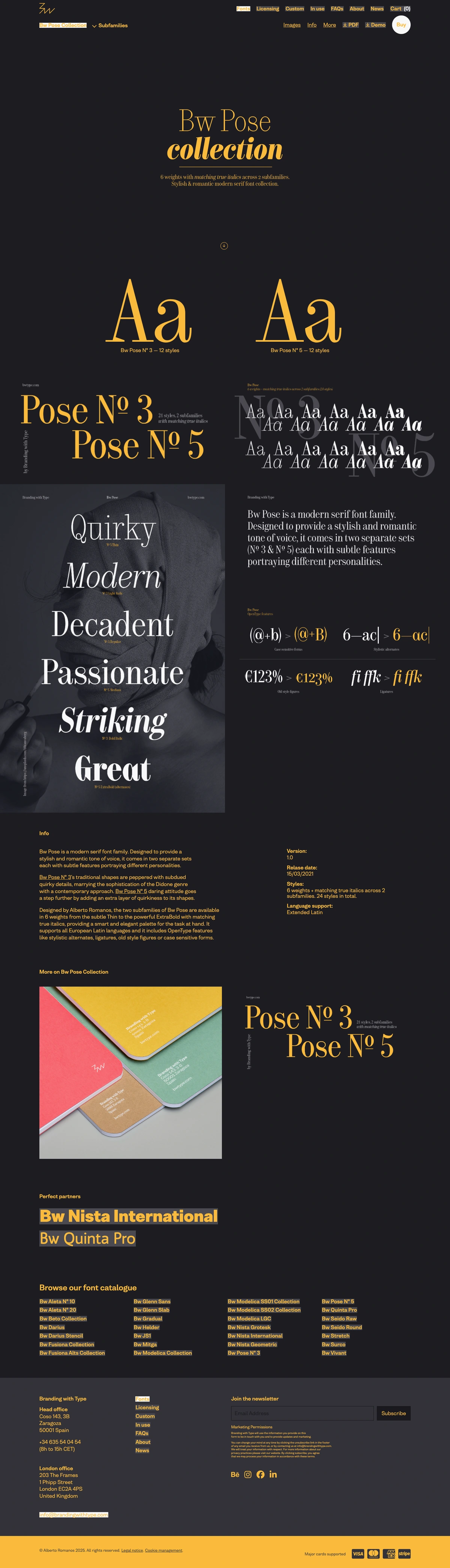 BrandingWithType - Custom website for font management and sales