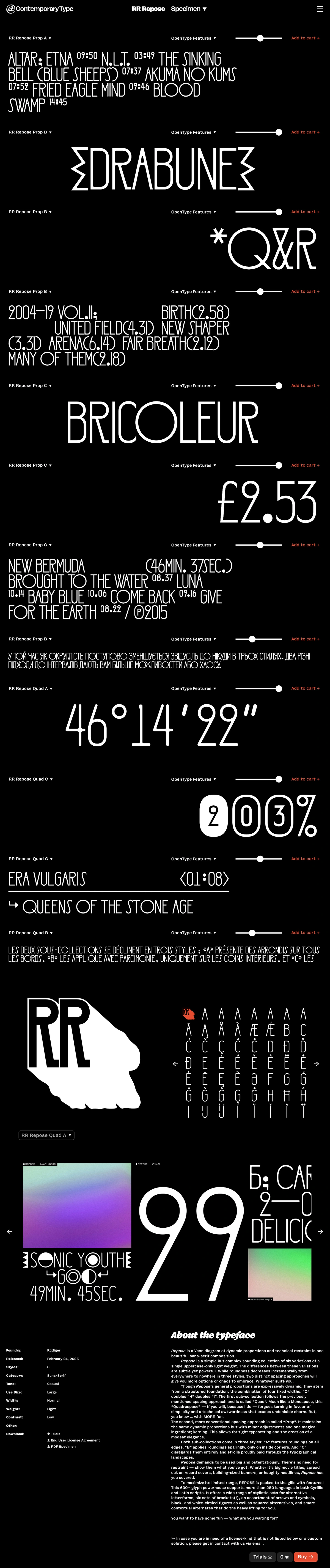 ContemporaryType - Custom website for font management and sales