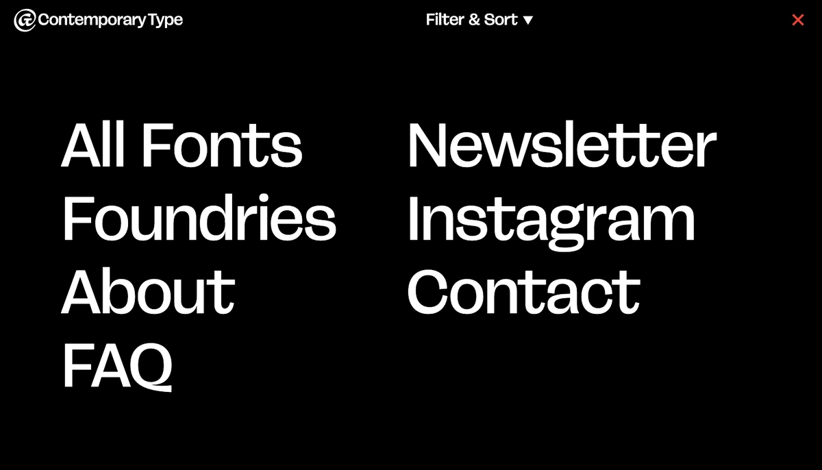 ContemporaryType - Custom website for font management and sales