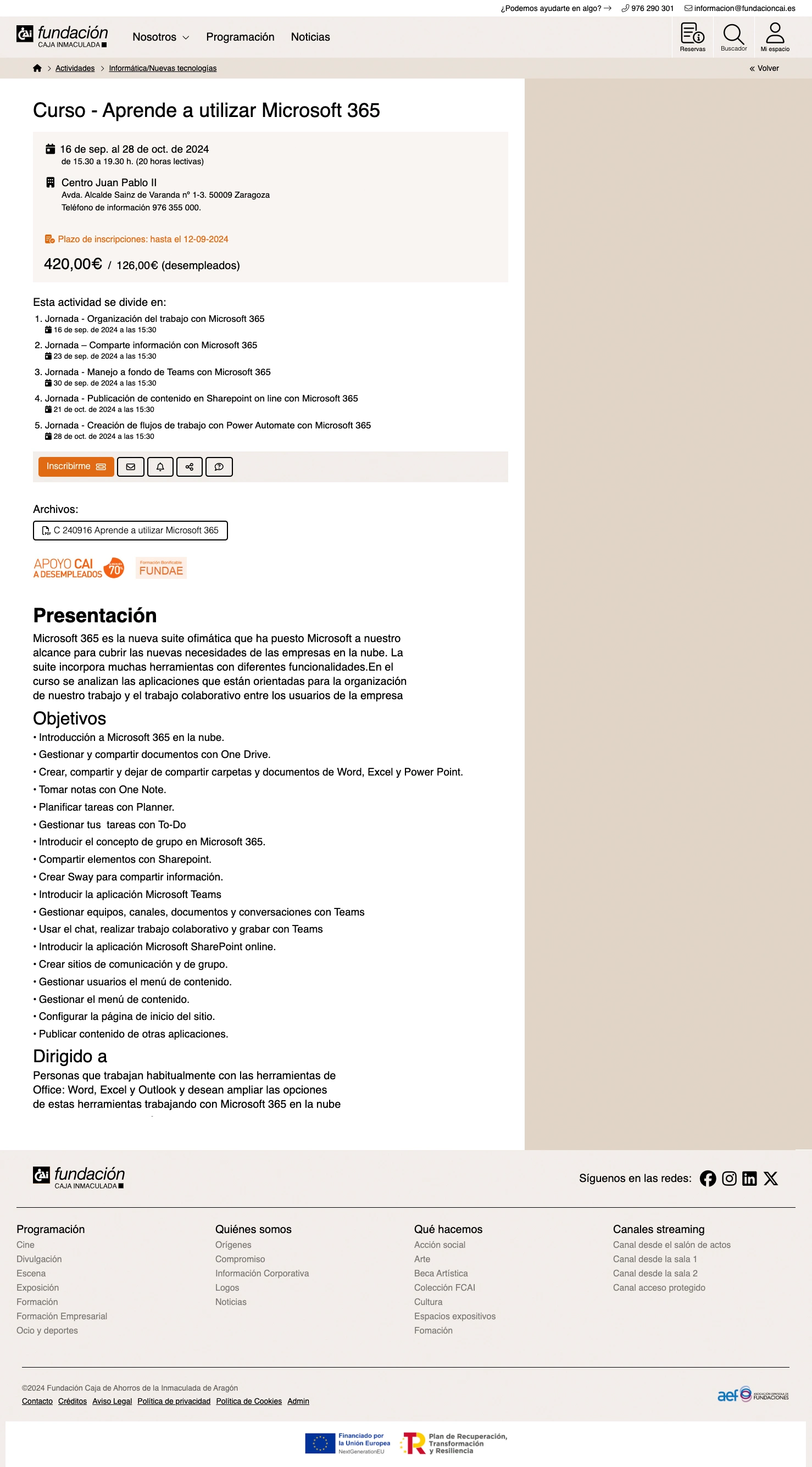 Fundación CAI - Custom software for internal management of the Foundation.